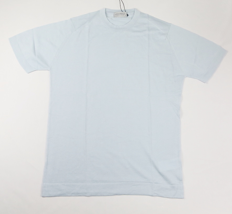 新品 John Smedley　ジョンスメドレー 最高級シーアイランドコットン　Tシャツ Sサイズ 　COAST BLUE