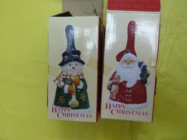 クリスマス ハンドベル 磁器製 サンタ＆スノーマン 未使用新品