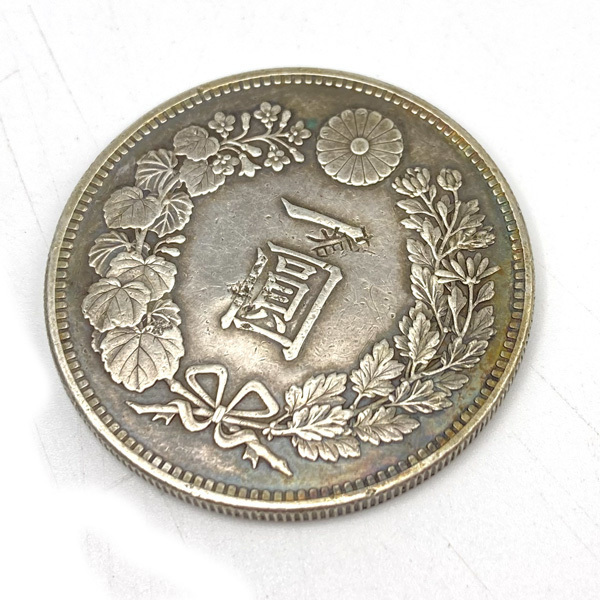 古銭 1円銀貨 明治27年 一圓 重さ約26.92g 比重 10.2