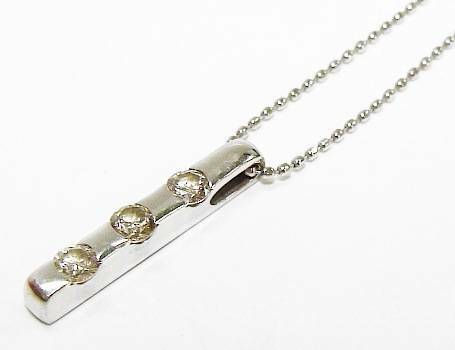 【13-16】K18WG ダイヤモンド0.30ct ペンダントネックレス【菊地質店】