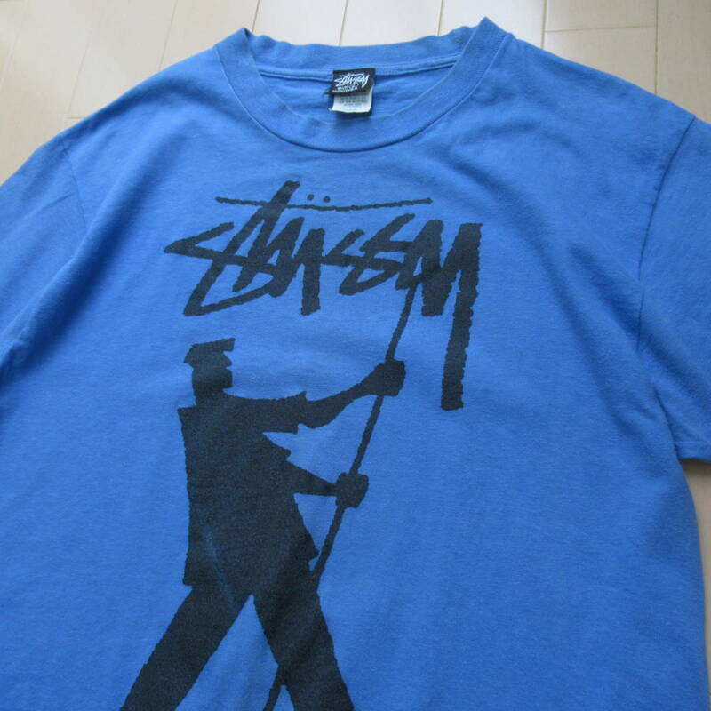 ★即決送込★アーカイブ級 80s USA製 STUSSY old oldstussy オールド ステューシー l xl Tシャツ 黒タグ Tee 半袖 flag man フラッグマン