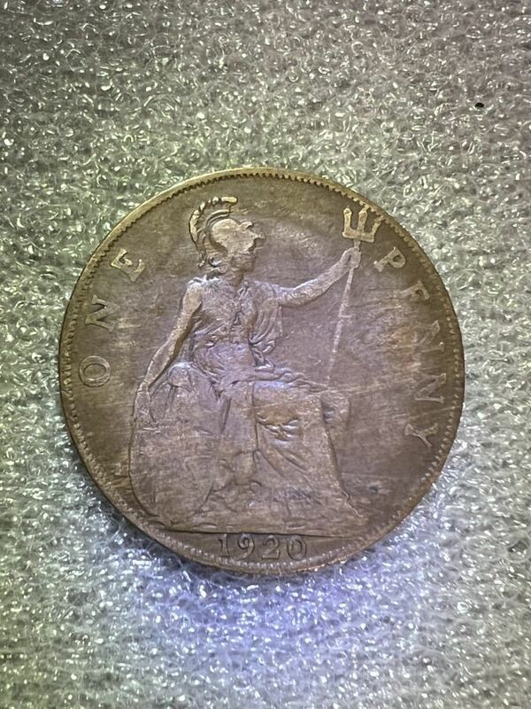 英国　ジョージ5世ペニー銅貨　1920年　海外コイン イギリス 1ペニー