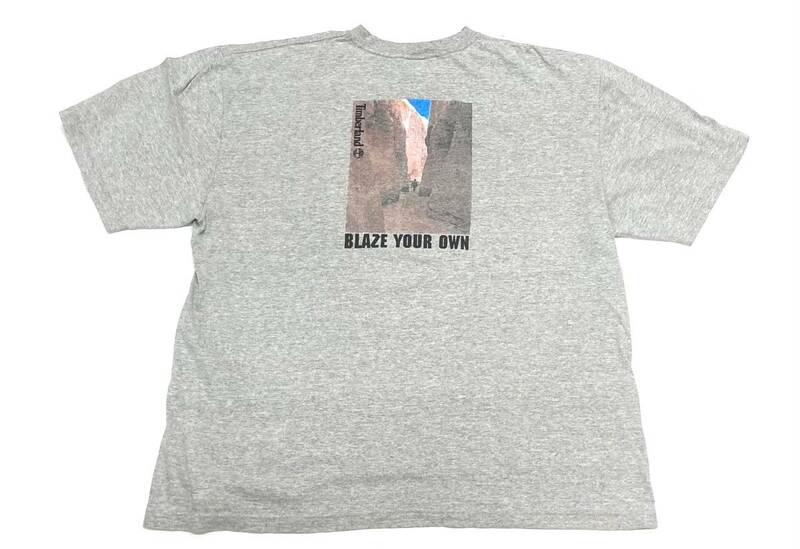 希少 90s USA製 Timberland BLAZE YOUR OWN TRAIL CLOSED Tシャツ XL グレー ティンバーランド 