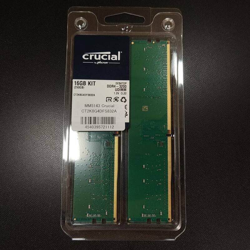 DDR4-3200 8GBx2枚組 Crucial CT2K8G4DFS832A