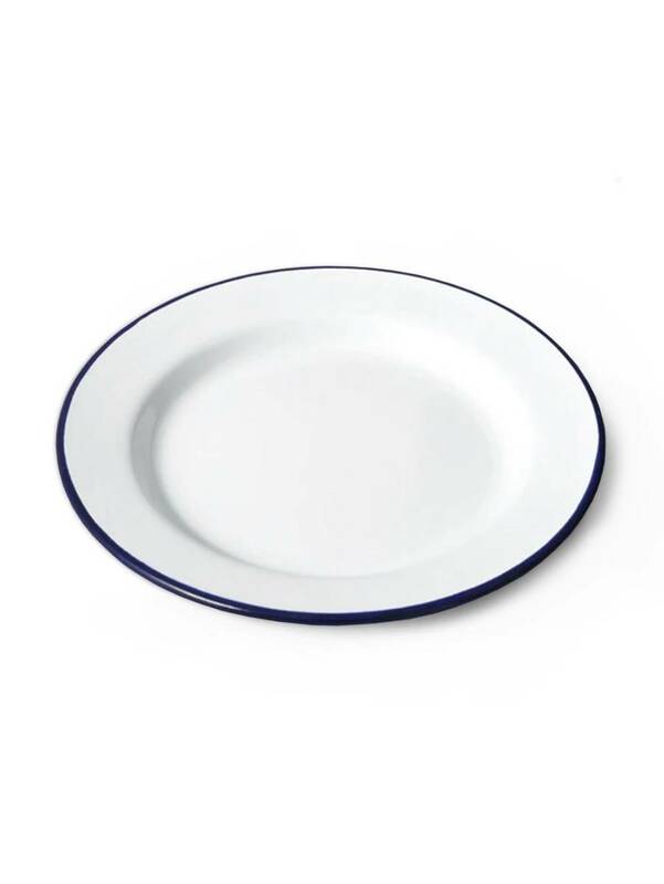 LABOUR AND WAIT　レイバーアンドウェイト　K106　ENAMEL PLATE　琺瑯　皿　プレート　白　ネイビー　24cm　アウトドア