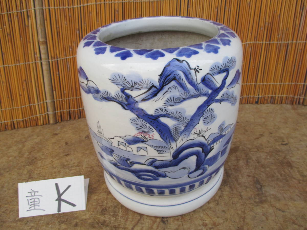 【湖華】火鉢/検)手あぶり野点華道メダカ鉢花器茶道具園芸睡蓮金魚ガーデニング童K