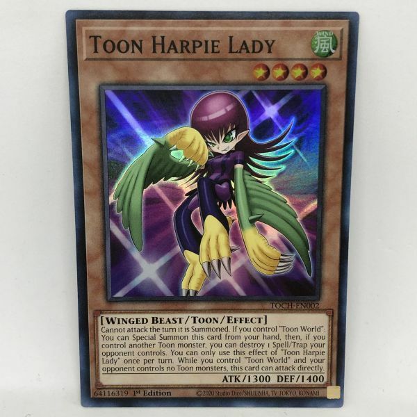 【複数同梱送料一律】 遊戯王 英語 Toon Harpie Lady 1st TOCH スーパー スー トゥーン・ハーピィ・レディ chaos 【効果】