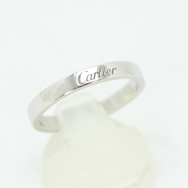 カルティエ 指輪 Pt950 エングレーブド ウェディング リング #58 Cartier プラチナ
