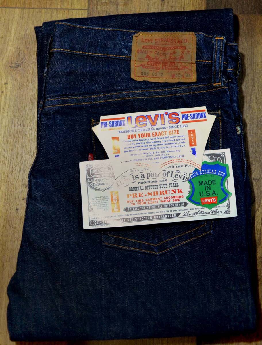 v72/LEVIS805ビッグE★60'sヴィンテージ★フラッシャー付きデッドストック 激レアサイズ！