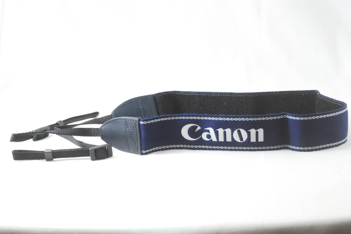 ☆未使用☆Canon キヤノン ジェントル カメラ ストラップ 紺色(ネイビー)×銀色(シルバー) フィルムカメラ ショルダー Camera Strap☆