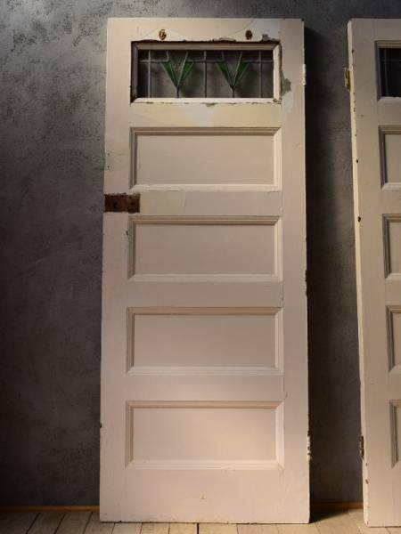 イギリス アンティーク ステンドグラス入り木製ドア 扉 建具 6539