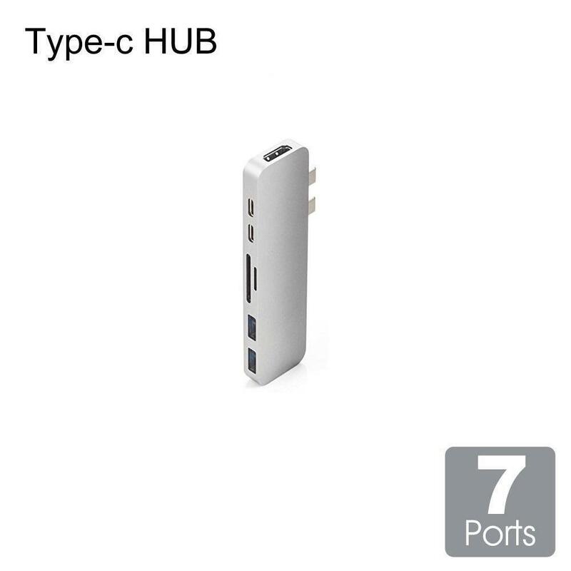 Type-C 7 in 1 USBハブ マルチポートアダプタ Type-C to HDMI 変換アダプタ 4K高解像度 ☆シルバー