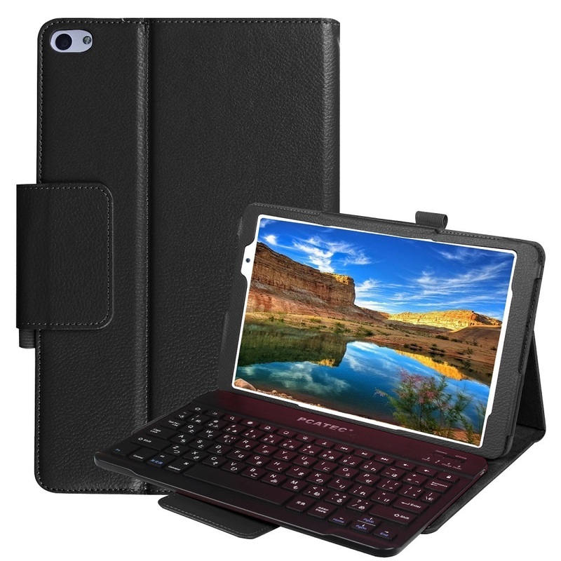 au Qua tab 02 HWT31 /Huawei MediaPad T2 10.0 Pro 専用 レザーケース付き Bluetooth キーボード ブラック