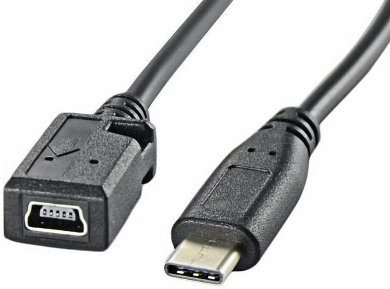 【送料無料】USB 3.1 Type C 変換ケーブル 25cm、Type C to mini USB 5pin オスにメス 変換 延長ケーブル 高速充電 10Gbps 高速データ転送