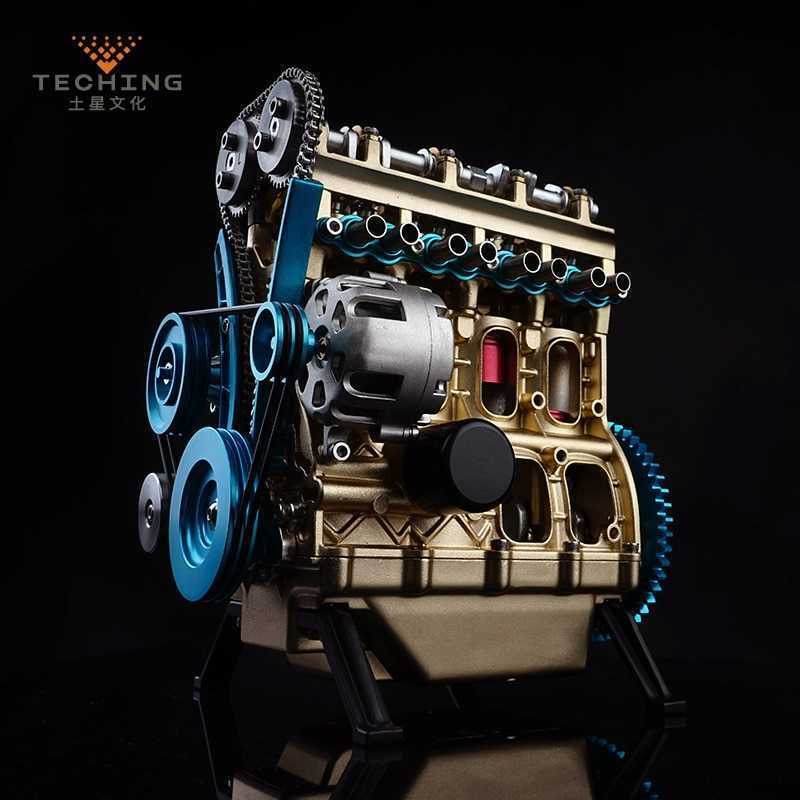 フルメタル組み立て四気筒インラインガソリンエンジンモデルの構築キット研究業界勉強/おもちゃ/ギフト