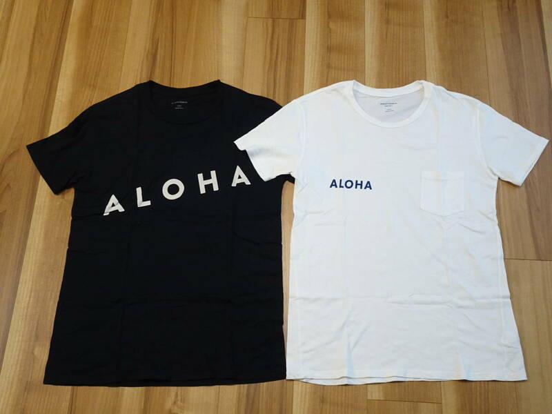 送料無料 QUALITY PEOPLES logo T-SHIRTS size S 2枚セット クオリティ ピープルズ Tシャツ ALOHA ブラック ホワイト
