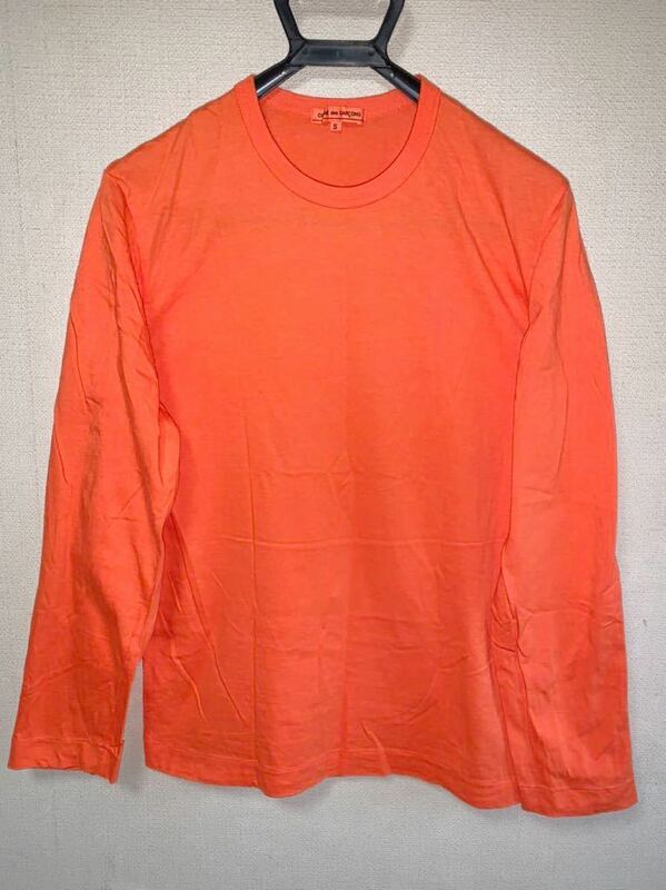 コムデギャルソン COMME des GARCONS 長袖Tシャツ カットソー サイズS オレンジ 製品染め 路面店限定 ギャルソン Sサイズ カットソー ロンT