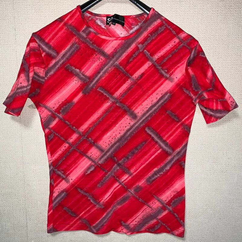 SO by alexander van slobbe ソー 半袖Tシャツ カットソー サイズ48 レッド アレクサンダーヴァンスロベ 半袖カットソー 赤 Mサイズ
