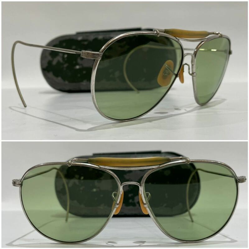 激レア!30's B&L Bausch&Lomb 実物 ボシュロム製 ファースト アビエーター 『#3 ガラスレンズ』USA製 元祖 レイバン Ray-Ban ミリタリー