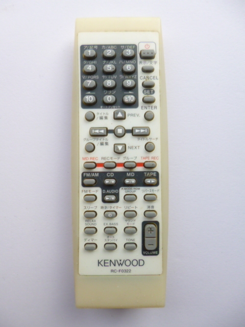 即決 R4K-5 除菌、簡易清掃 KENWOOD CD/MD/TAPE ォーディォ リモコン RS-F0322 赤外線発光確認済