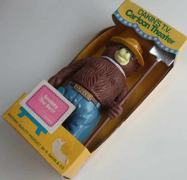 Vintage 70s Dakin製 箱付き Smokey Bear スモーキーベア クマ 人形 キャラクター 企業物 ビンテージ 香港製 デッドストック