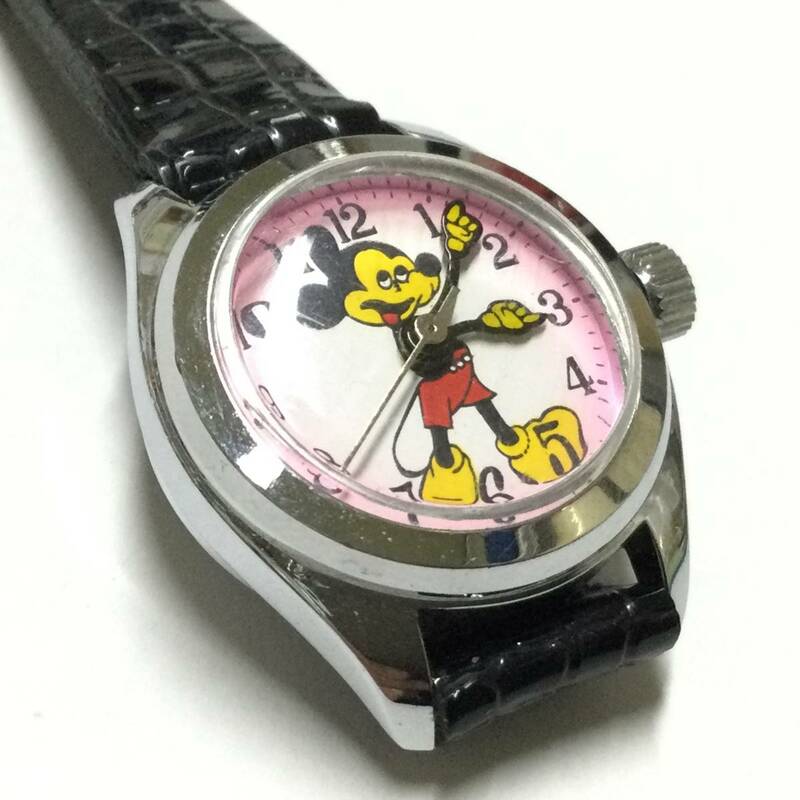 【昭和レトロ・希少】激レア！60年代 手巻き ディズニー ミッキーマウス 機械式腕時計 キャラクターウォッチ