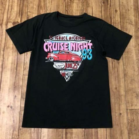 90年代 CRUISE NIGHT 93 半袖Tシャツ ヴィンテージ USA製 1993年　アメ車　ブラック