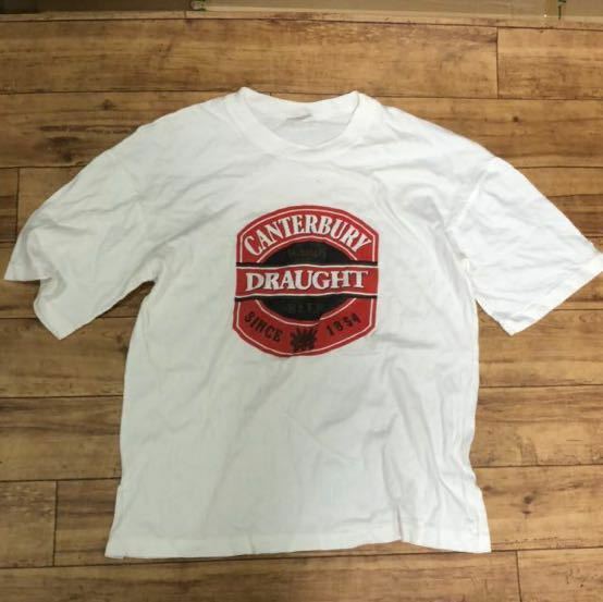 カンタベリードラフトビール　Canterbury Draught 半袖Tシャツ ニュージーランド製　ホワイト　Mサイズ ビール　プリントTシャツ