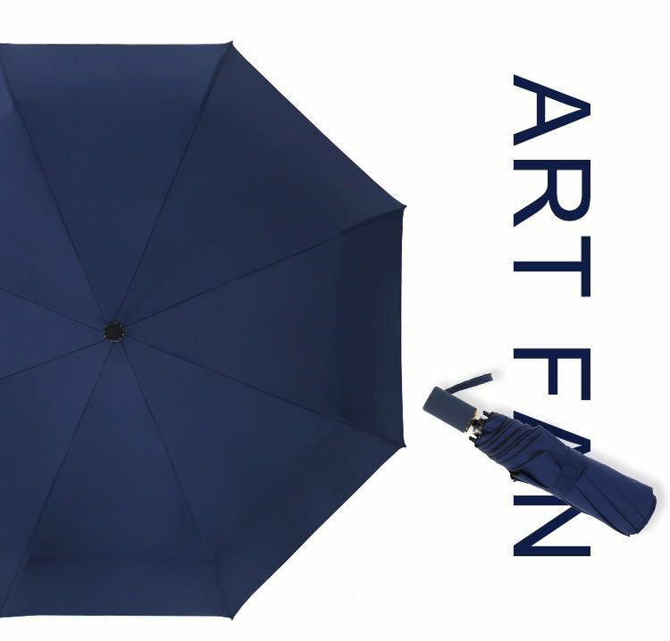 折り畳み傘 レディース 8本骨 日傘 軽量 UVカット 晴雨兼用　ネイビー