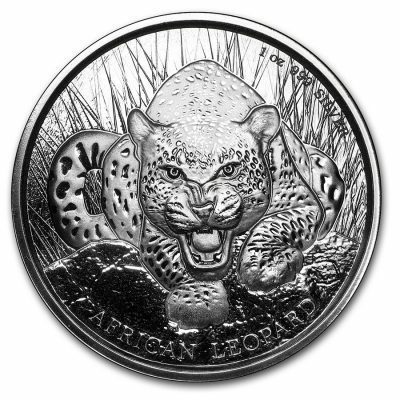 [保証書・カプセル付き] 2017年 (新品) ガーナ「アフリカのヒョウ・レオパード」純銀 1オンス 銀貨