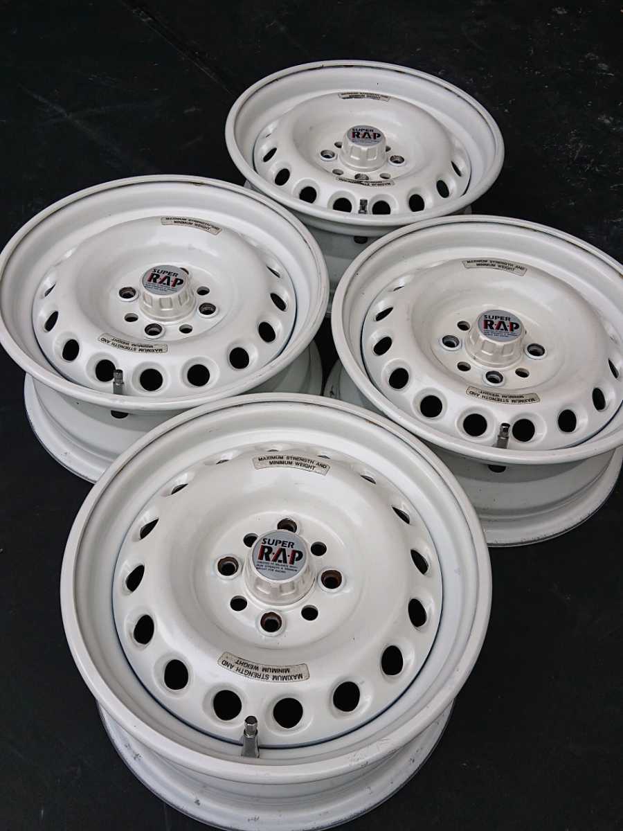 SUPER RAP 14×6JJ+38 4H-100 スーパーラップ センターキャップ付き ブリヂストン アルミホイール アクア デミオ タント ムーヴ ワゴンR