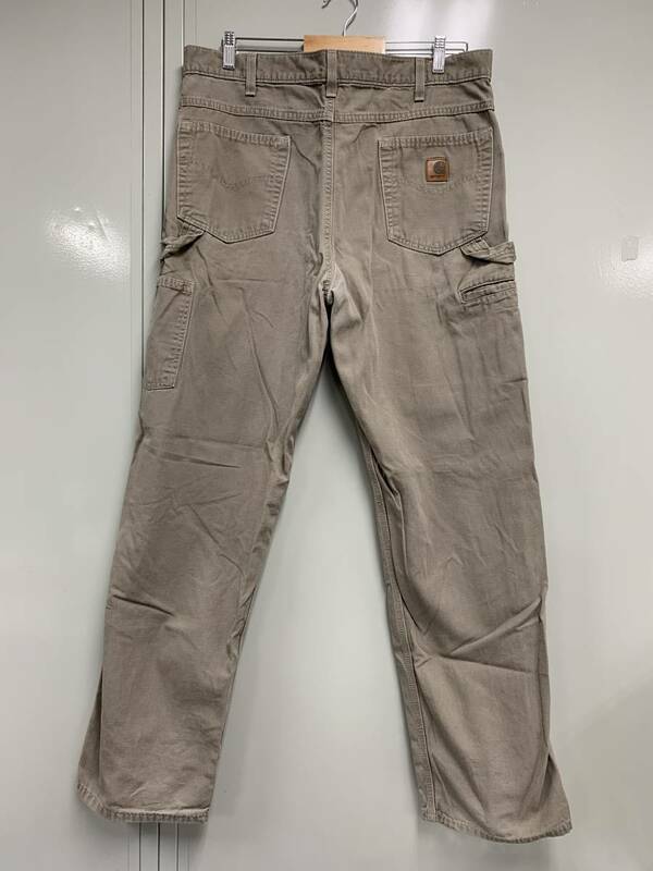 カーハート W36 W38 相当 ペインターパンツ ベージュ carhartt キャンバス ダック 生地 (ワークパンツ WORK USA 革 タグ 90's