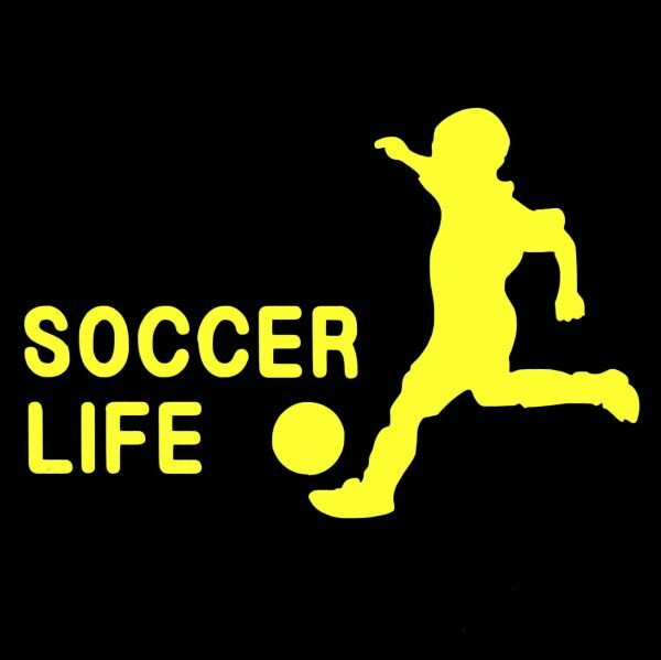 ★千円以上送料0★(10cm) 【SOCCER LIFE】サッカー・フットサル・カー・車用にも、ステッカーDC3