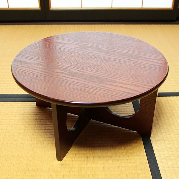 卓袱台 50cm 組み立て 木製 漆器 漆塗り ちゃぶ台 丸テーブル 座卓