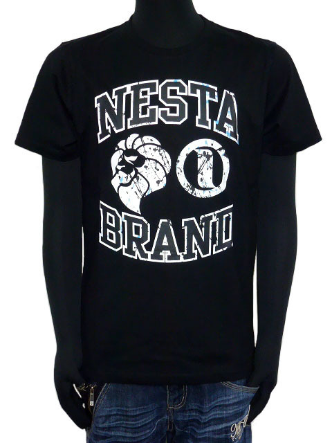 新品 ネスタ NESTA BRAND ブリッジライオンTシャツ 半袖 トップス ブラック M黒 72NB1020
