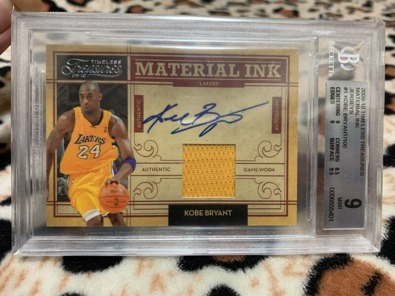 KOBE BRYANT PANINI 直筆サインカード 067/100 2009-10 TIMELESS TREASURES MATERIAL INK BECKETT 鑑定 9