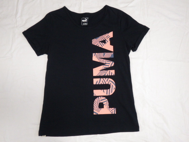 PUMA プーマ レディース トップス 半袖 Tシャツ Lサイズ ブラック USED ジムなどにもオススメ♪ 関連商品でボトムスも出品しております。 