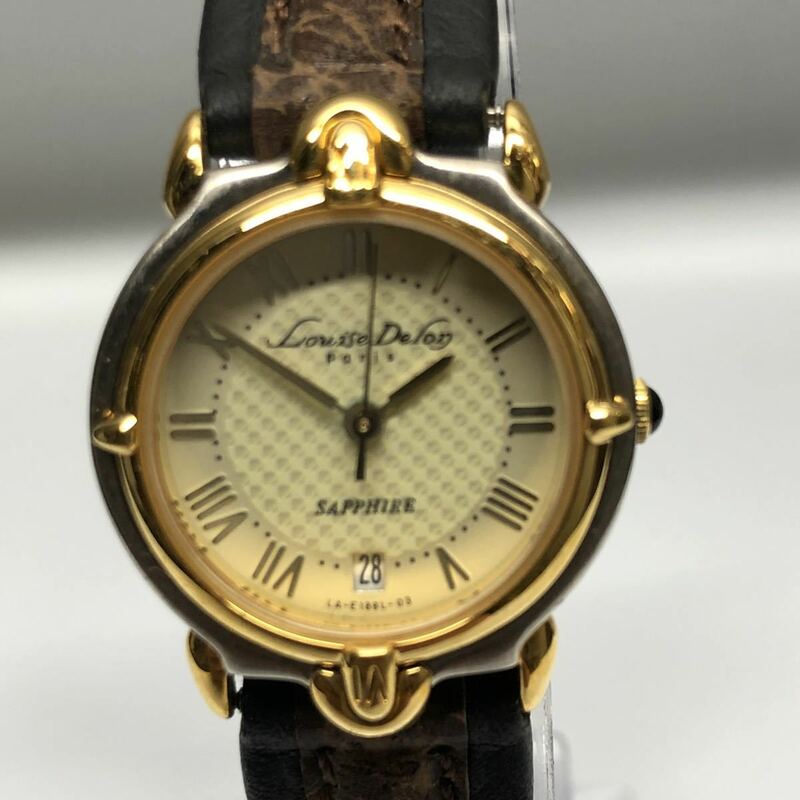 genuine leather 美品 細ベルト ジャンク レディース 腕時計 時計 クォーツ 未稼働
