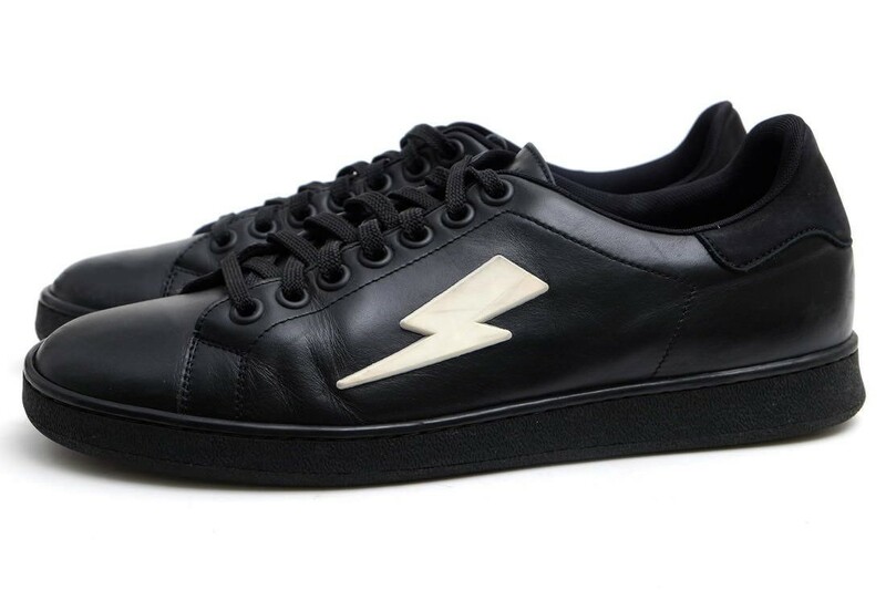 NEIL BARRETT ニールバレット ローカットスニーカー THUNDERBOLT TENNIS BLACK サンダーボルト