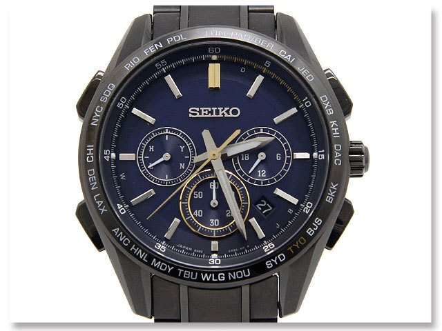 中古美品 セイコー 腕時計 SEIKO BRIGHTZ ブライツ ソーラー電波 SAGA305 8B92-0BA0 山縣亮太モデル 限定610本 クロノ メンズウォッチ
