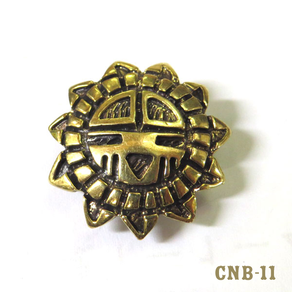 真鍮コンチョ　「サンフェイス小」　BRASS SUNFACE CONCHO　ねじ式　CNB-11