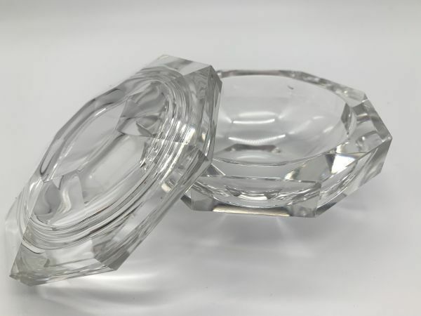 【色ガラス食器】重厚ガラス器　『小物入れ』　蓋付容器　≪レトロ/アンティーク/ガラス製品≫　Ｋ0705Ｄ