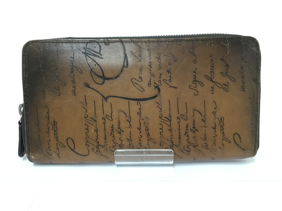 Berluti ベルルッティ ラウンドファスナー 長財布 カリグラフィ レザー ウォレット 中古 ラウンドファスナー