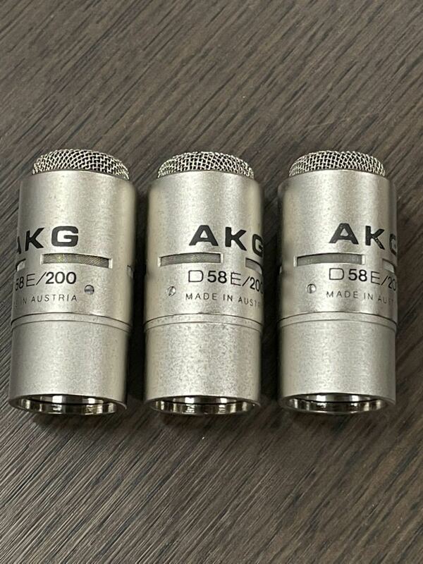 AKG ダイナミックマイクロホン【D58E／200】音出すことが確認済み　グースネック&変更端子XLR付け【3セットまとめて】