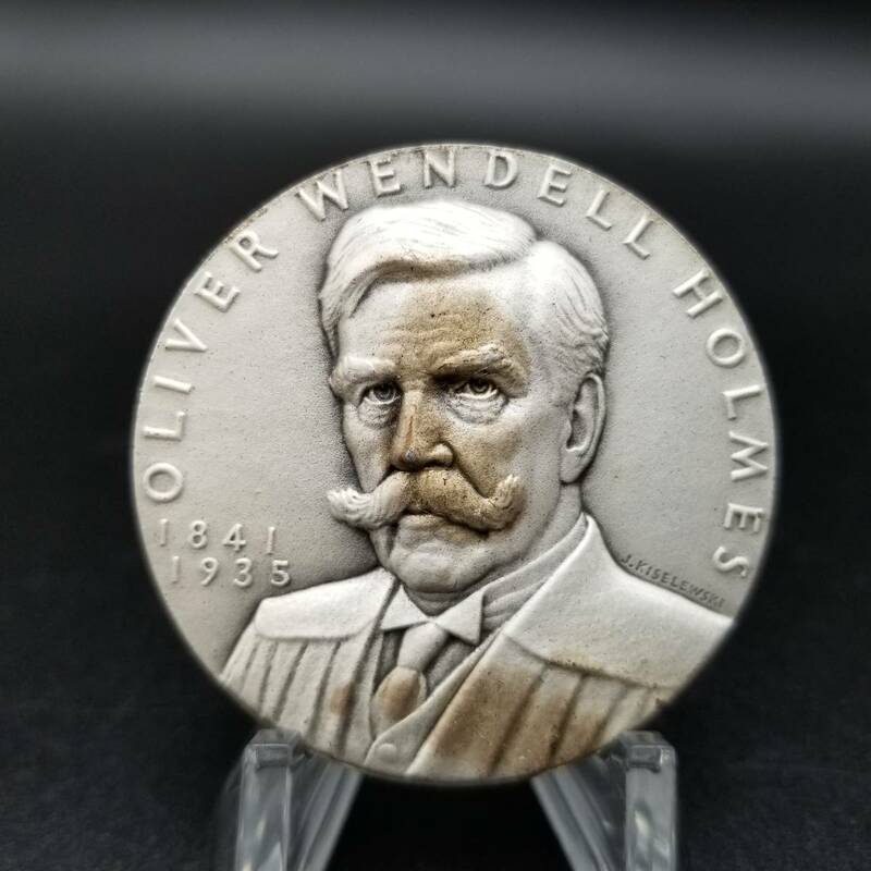米国 ヴィンテージ 999シルバー Great American OLIVER WENDELL HOLMES メダル ニューヨーク大学 栄誉殿堂 最高裁判所判事 銀 コイン