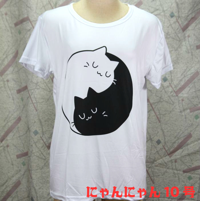 ◆愛され続ける猫イラストTシャツ◆送料無料★猫Tシャツ にゃんにゃん10号 かわいいイラスト スヤスヤお休み猫 白 サイズ：М