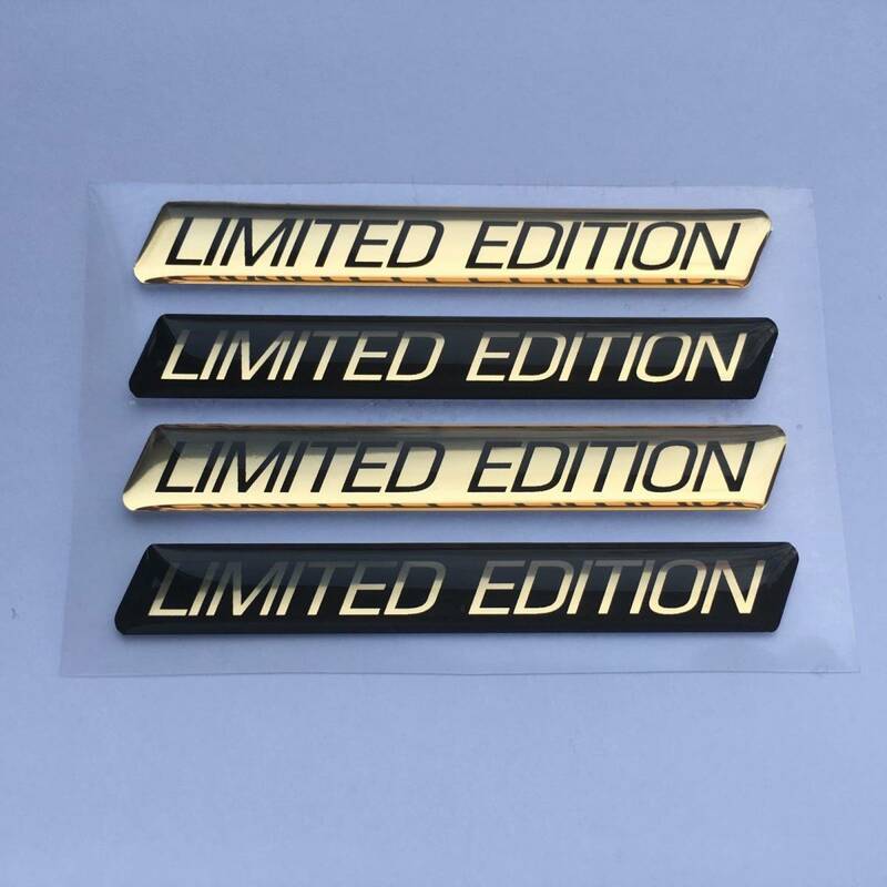 送料無料 LIMITED EDITION GOLD Sticker リミテッド エディション カー ステッカー シール デカール 75x10mm 4枚セット