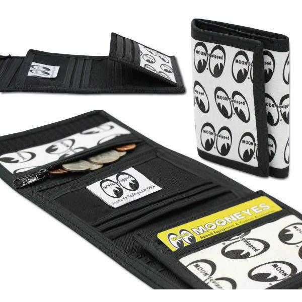 MOONEYES MOON Equipped Surfers Wallet ウォレット 財布 ブラック × ホワイト アイシェイプ 布製 カードケース サーファー