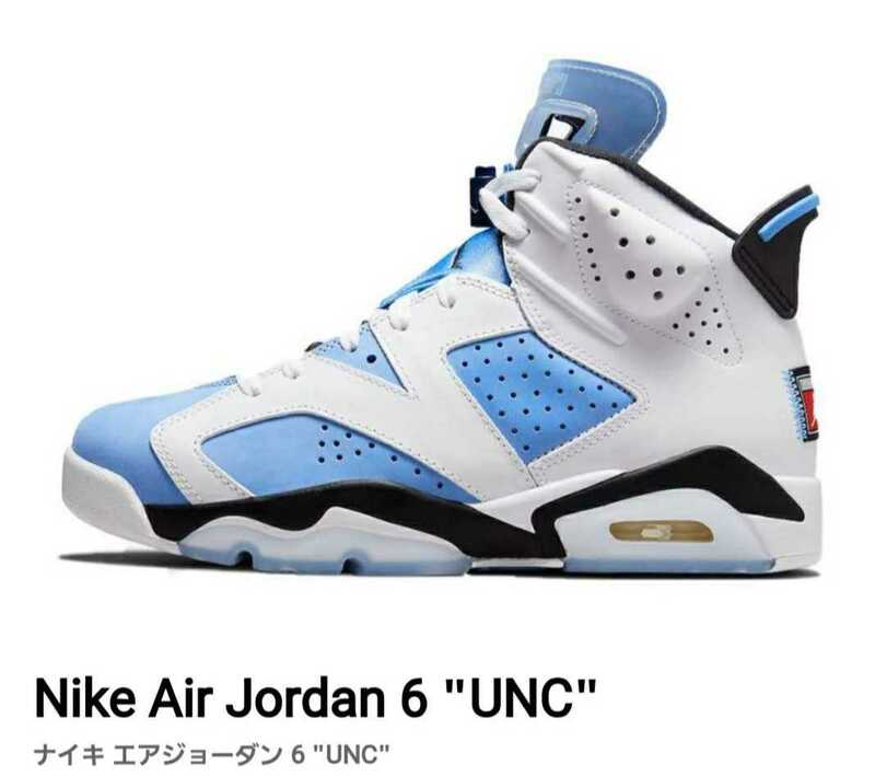 27cm Nike Air Jordan 6 UNCナイキ エアジョーダン 6 UNC