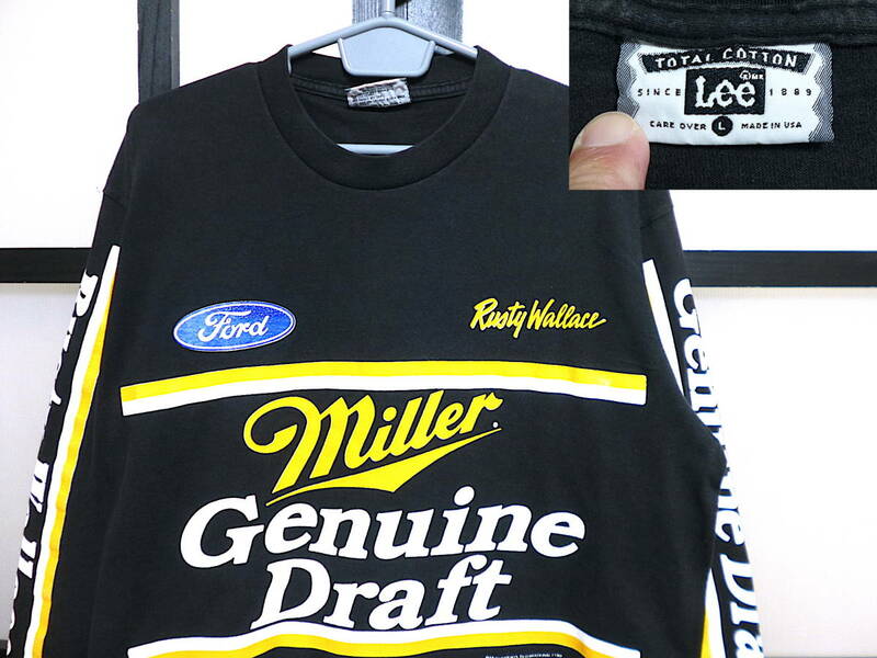 US古着 90s ラスティワレス フォード ミラー ロングT シャツ USA製 / 90年代 Rusty Wallace miller Ford Genuine Draft ナスカー NASCAR 